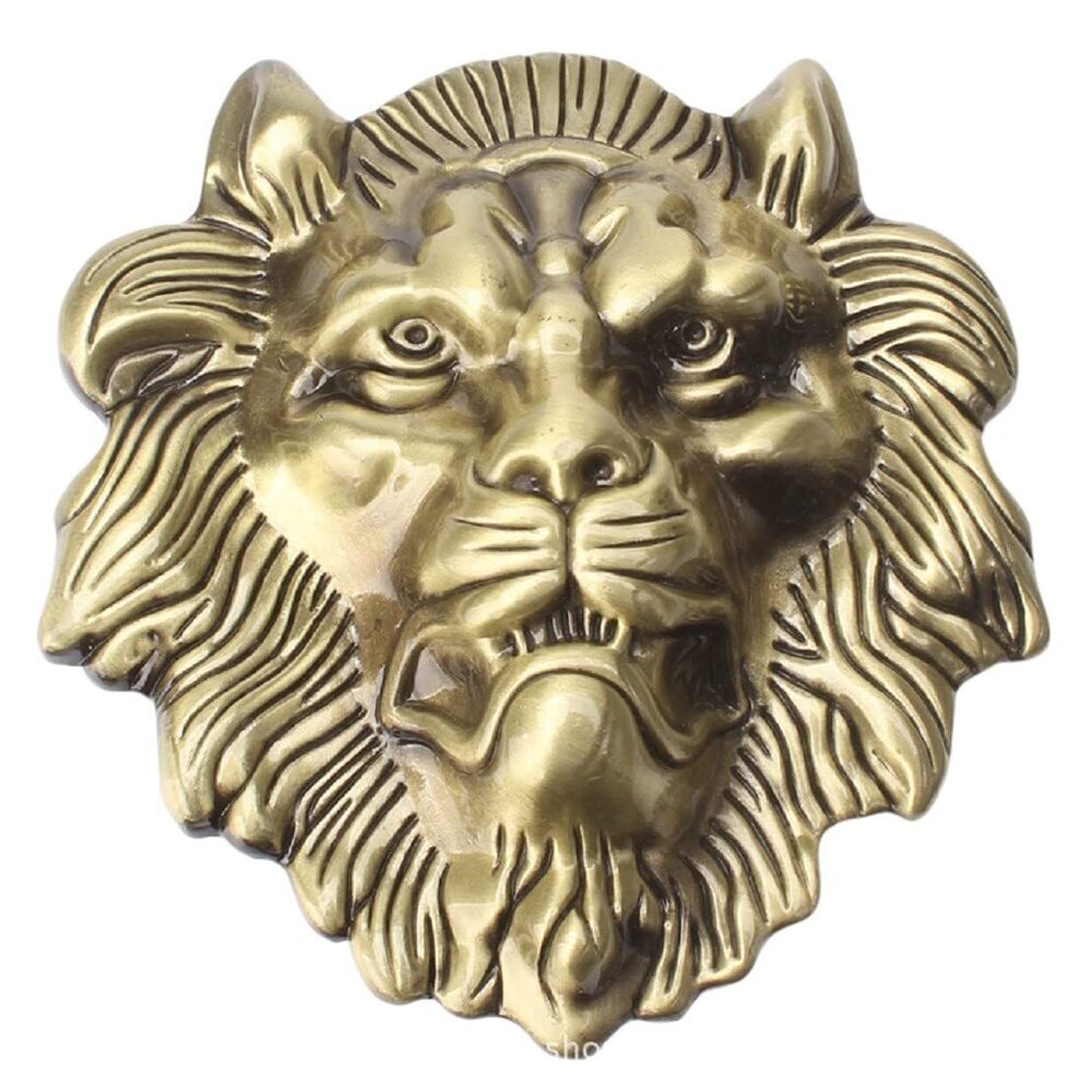 5166 Lion Belt Buckle , Norse Viking Lion Head Belt Buckle, Punk Lion